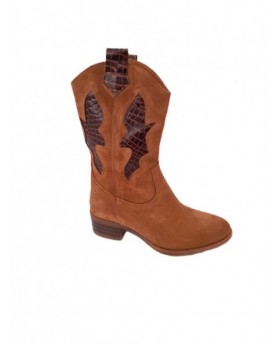 Bota texana de pele,...